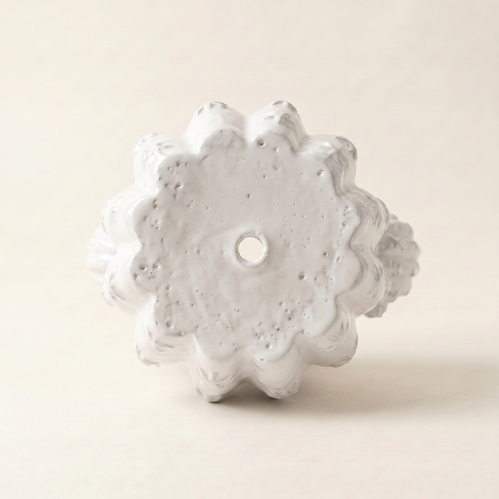 Barrel Cactus Planter, Gypsum White 3.5"