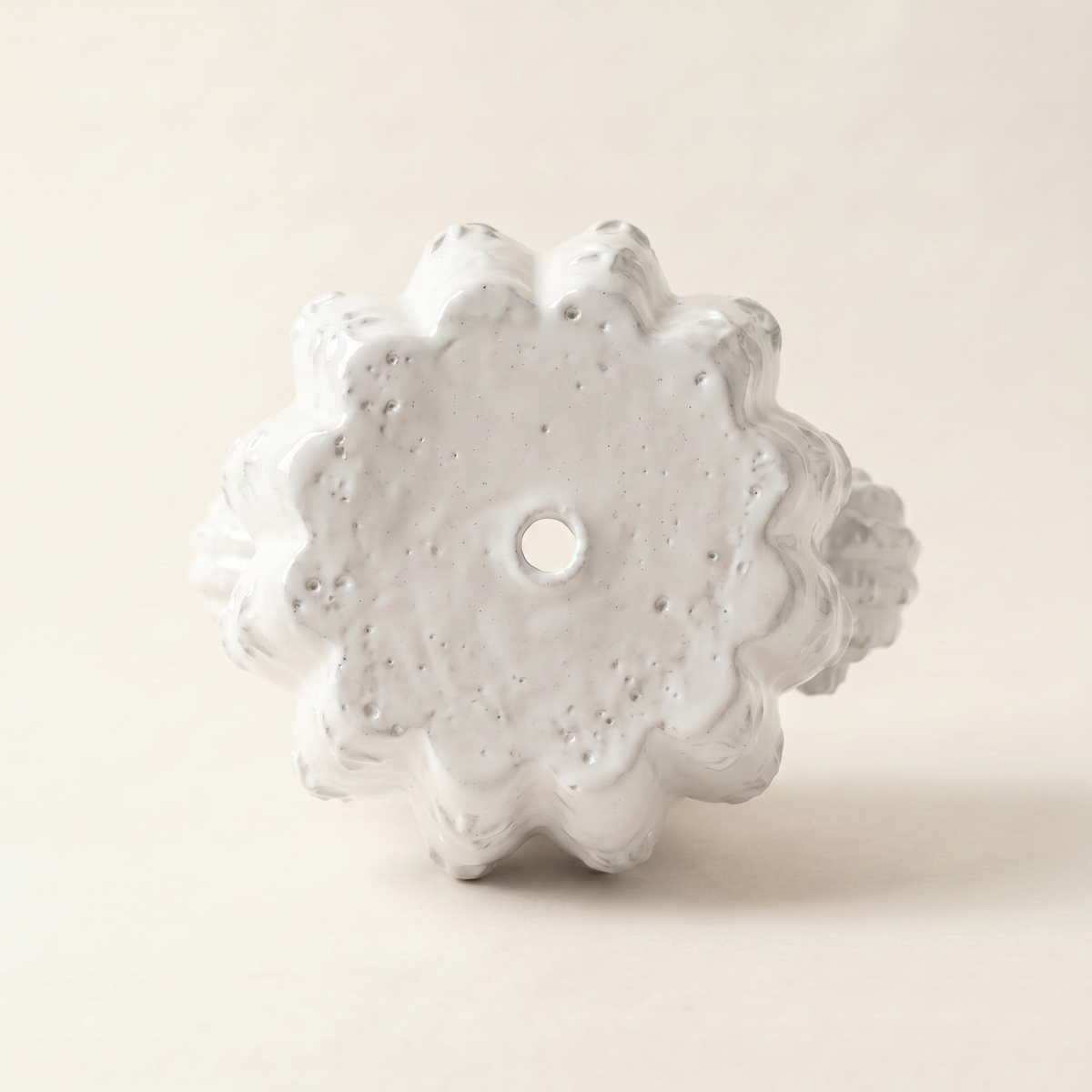 Barrel Cactus Planter, Gypsum White 3.5"